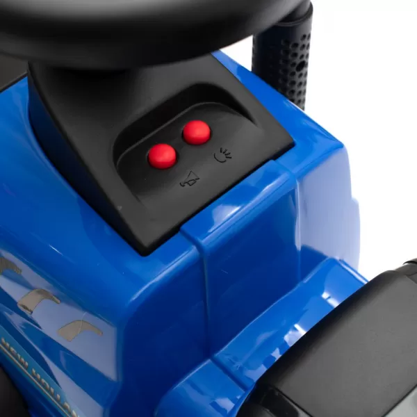 Baby Mix Dětské odrážedlo traktor s vlečkou a nářadím New Holland modrý