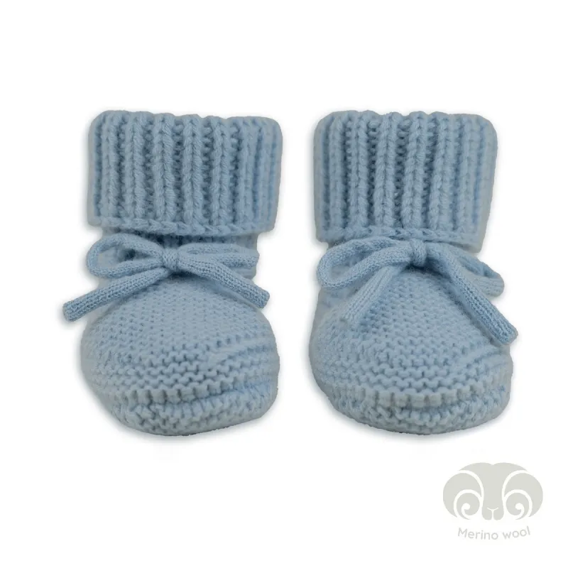 LODGER Capáčky Merino Blue Fogg 0 - 6 měsíců