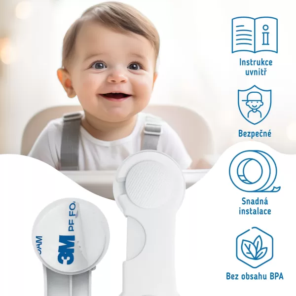 Sipo Bezpečnostní zámky na skříňky a zásuvky, sada 10 ks