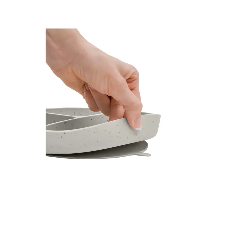 KikkaBoo Talíř dělený s přísavkou Platinum Silicone