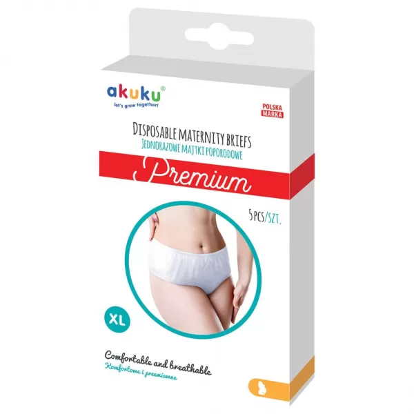 Akuku Jednorázové poporodní kalhotky PREMIUM vel. XL 5ks