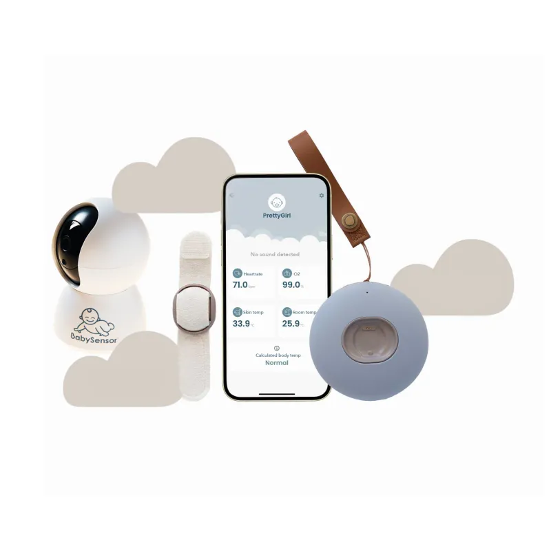 BabySensor Relax Chytrý senzor pro děti 0m-5let SET s HD kamerou, pásek ruka/noha