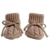 LODGER Capáčky Knit Cable Fudge vel. 0 - 6 měsíců