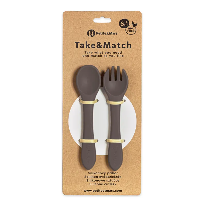 PETITE&MARS Příbor silikonový Take&Match 6m+