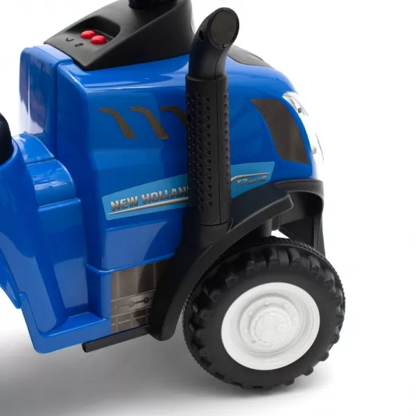 Baby Mix Dětské odrážedlo traktor s vlečkou a nářadím New Holland modrý