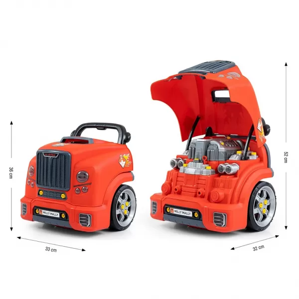 Milly Mally Realistický model přední části auta s otevírací kapotou N-GINE red