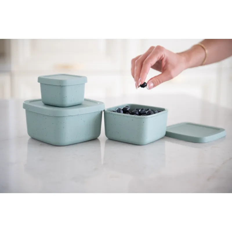 KikkaBoo Sada boxů na svačinu 3 ks Platinum Silicone