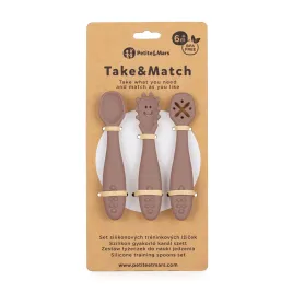 PETITE&MARS Set 3 ks silikonových tréninkových lžiček Take&Match 6m+