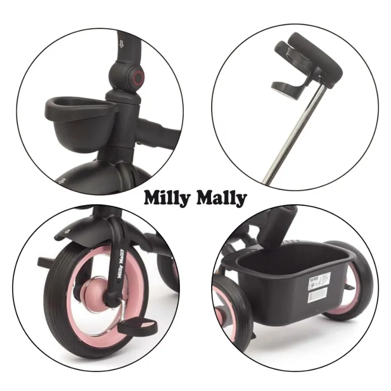 Milly Mally Luxusní dětská tříkolka s osvětlením Twinkle pink