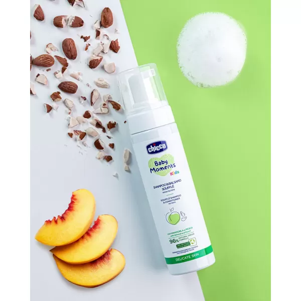 CHICCO Šampon a kondicionér na vlasy soufflé Baby moments Kids 150ml, 0m+