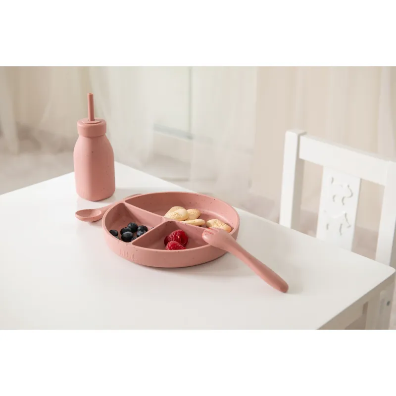 KikkaBoo Talíř dělený s přísavkou Platinum Silicone