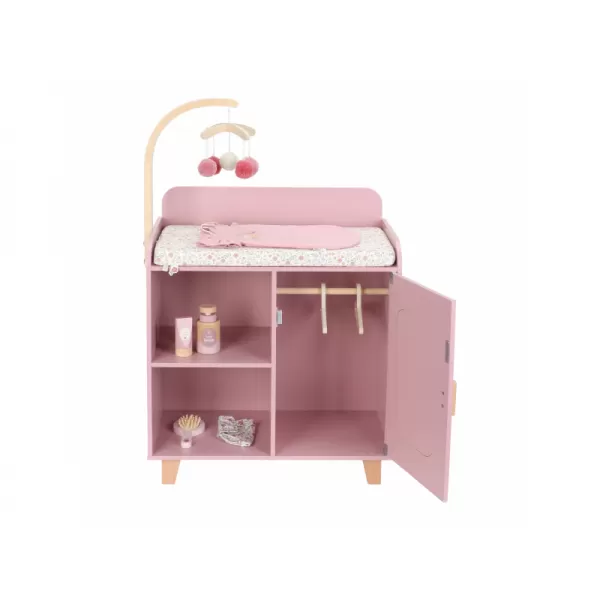Little Dutch Přebalovací pult pro panenky dřevěný Soft Flowers
