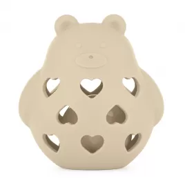 PETITE&MARS Hračka silikonová s chrastítkem Bear Basil 0m+