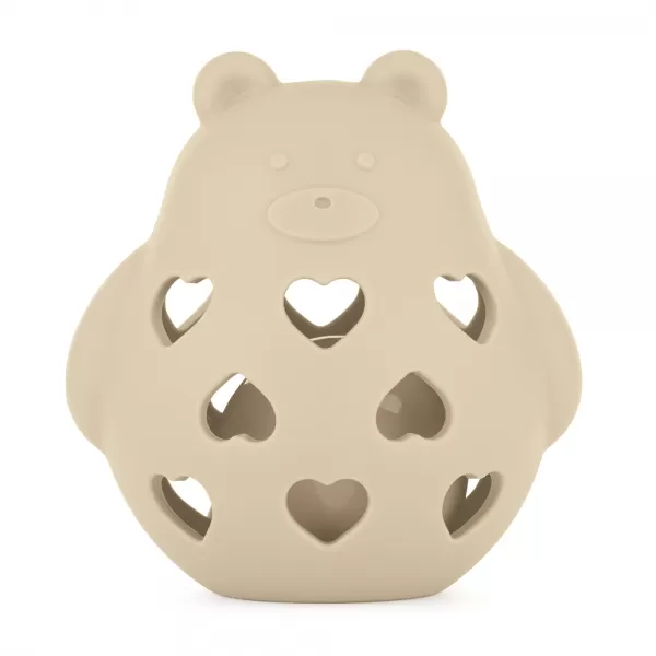 PETITE&MARS Hračka silikonová s chrastítkem Bear Basil 0m+