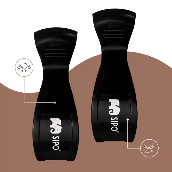 Sipo Klipy na kočárek, 2ks, multifunkční, černá