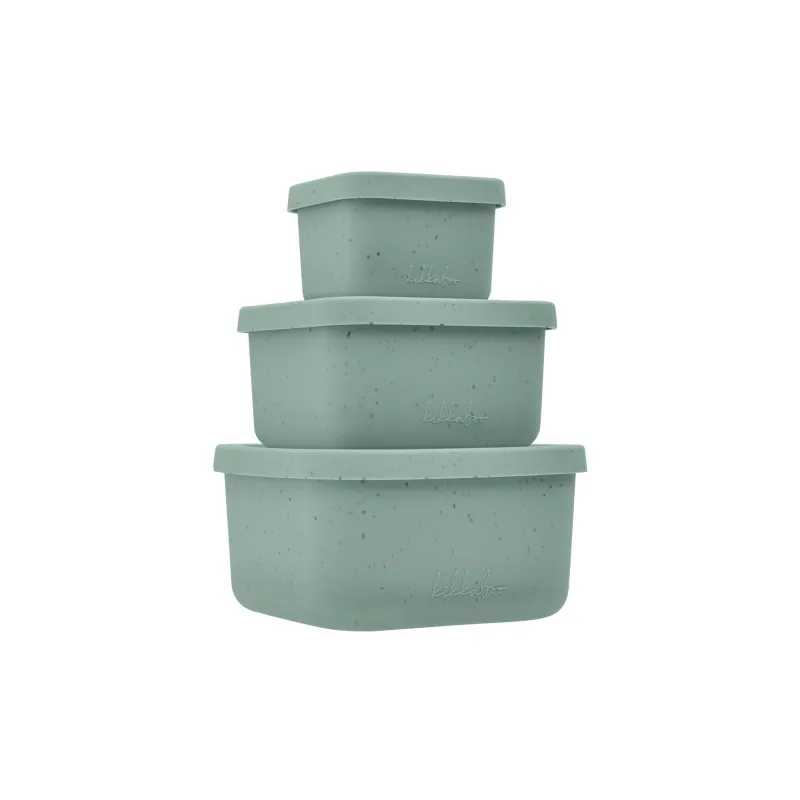 KikkaBoo Sada boxů na svačinu 3 ks Platinum Silicone
