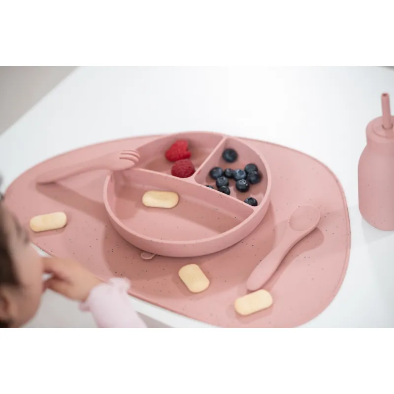 KikkaBoo Talíř dělený s přísavkou Platinum Silicone