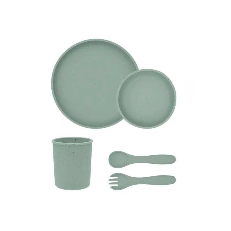 KikkaBoo Jídelní sada 5-dílná Platinum Silicone