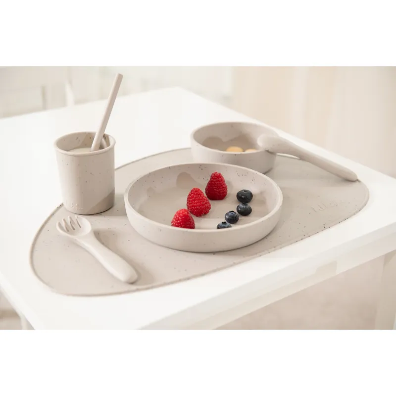 KikkaBoo Jídelní sada 5-dílná Platinum Silicone
