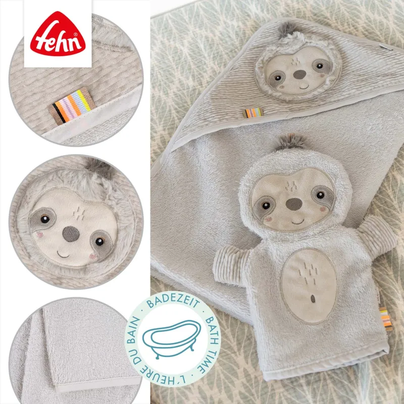 Baby Fehn Ručník s kapucí lenochod, Lazy