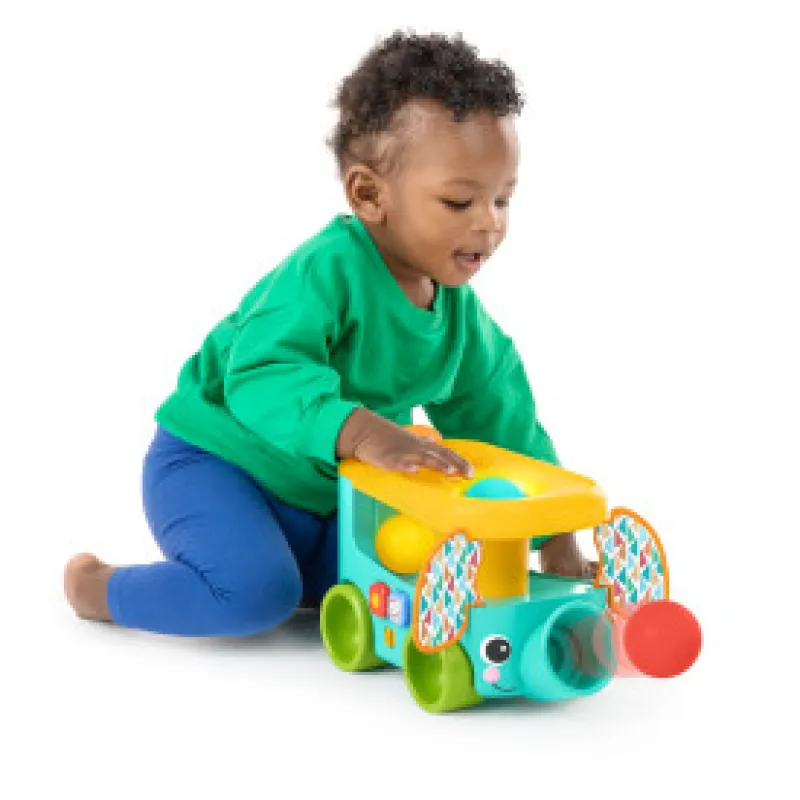 BRIGHT STARTS Autíčko vkládací s míčky Pop & Roll Safari Bus™ 6m+