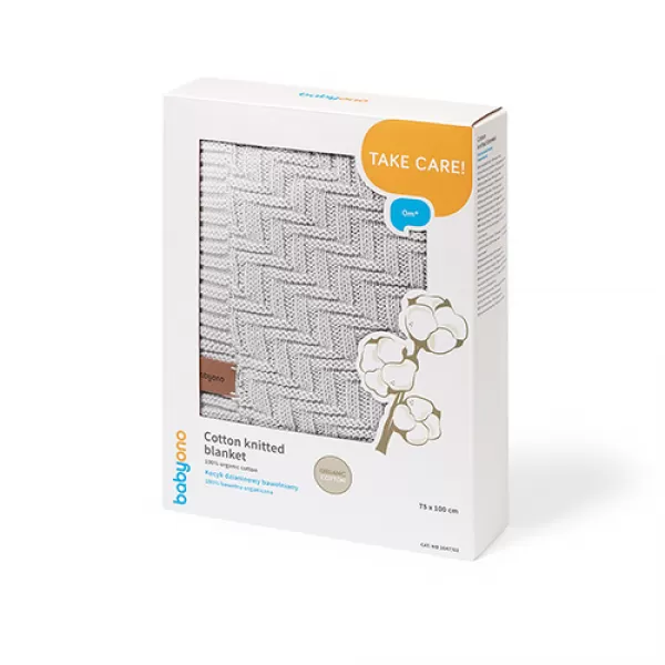 BABYONO Deka z organické bavlny pletená 75 x 100 cm 0m+