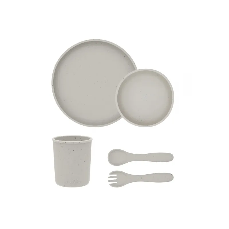 KikkaBoo Jídelní sada 5-dílná Platinum Silicone