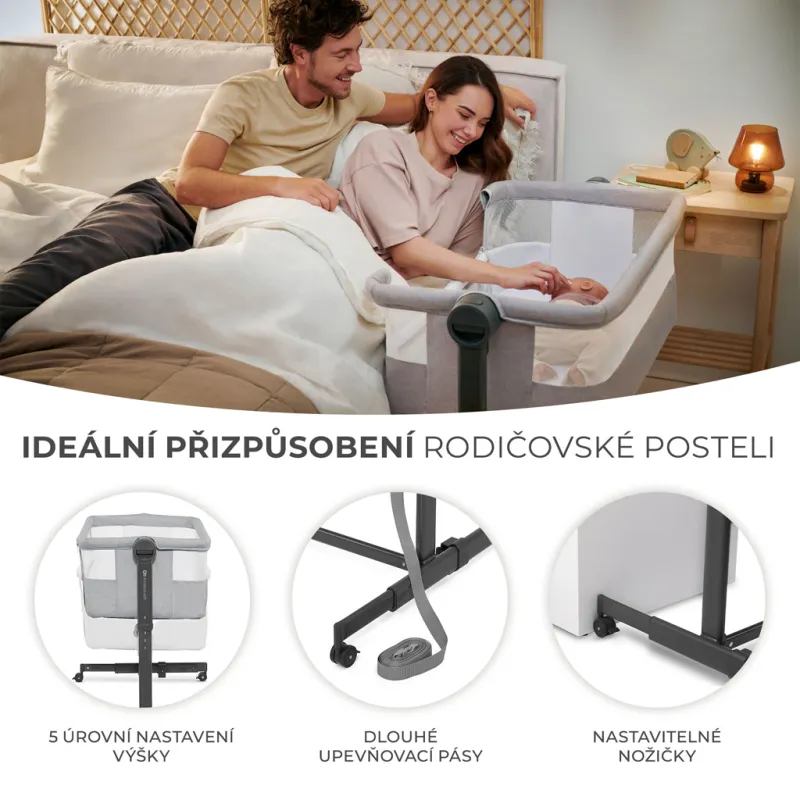 KINDERKRAFT Postýlka dětská polohovatelná Nestee Up2