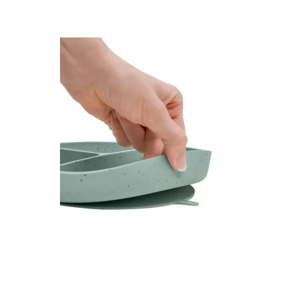 KikkaBoo Talíř dělený s přísavkou Platinum Silicone