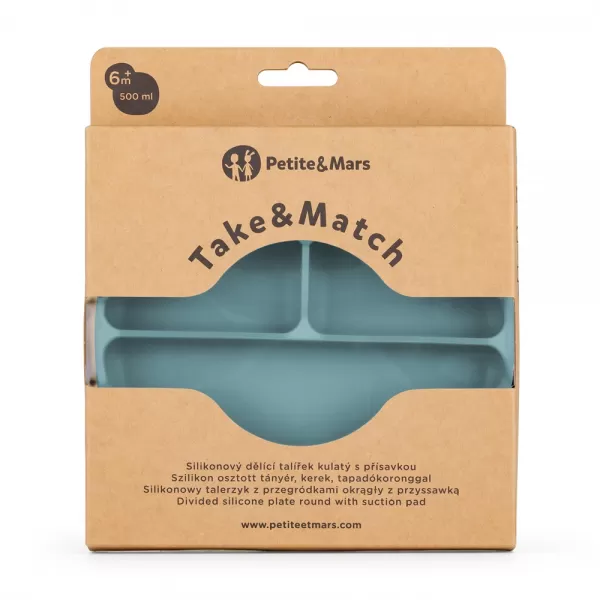 PETITE&MARS Talířek silikonový dělící kulatý Take&Match 6m+