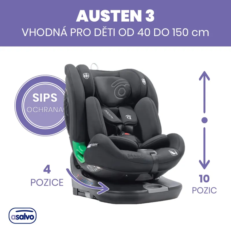 Asalvo AUSTEN 3 autosedačka i-Size 40-150, 360°