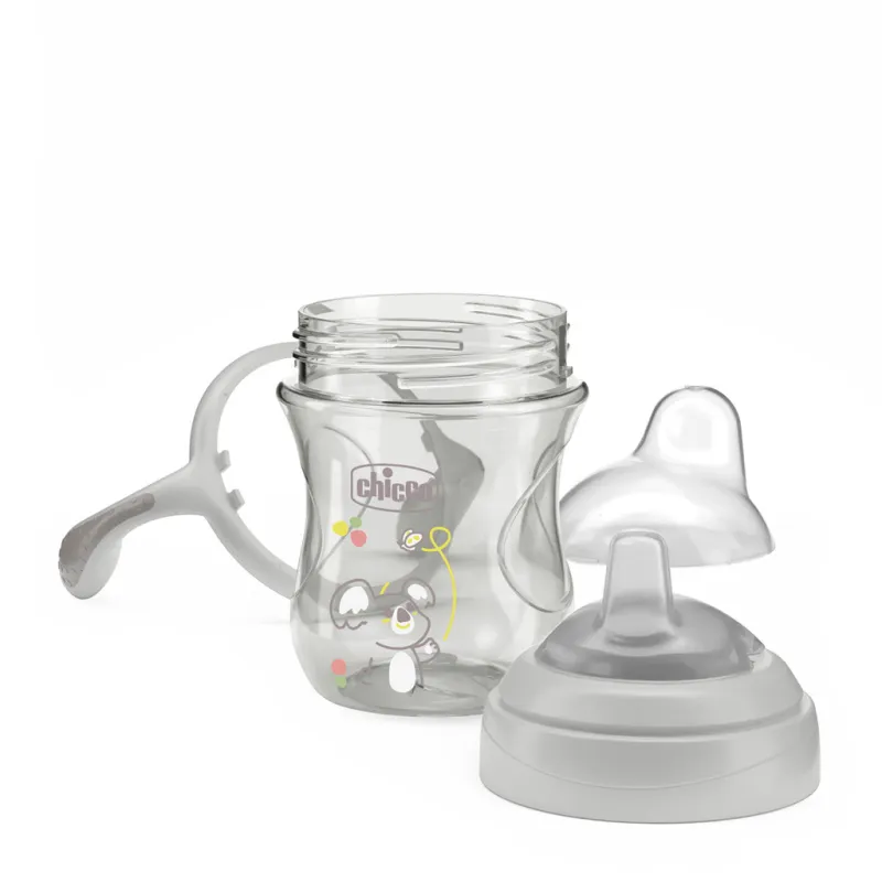 CHICCO Hrneček Transition učicí s držadly grey, 4m+