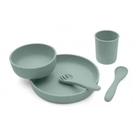 KikkaBoo Jídelní sada 5-dílná Platinum Silicone