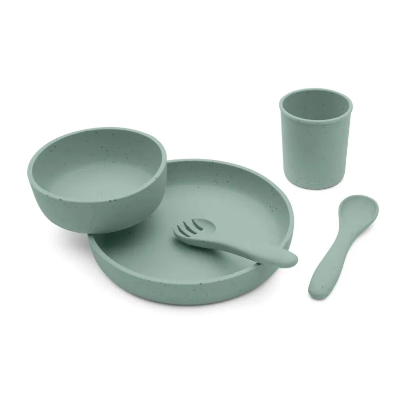 KikkaBoo Jídelní sada 5-dílná Platinum Silicone