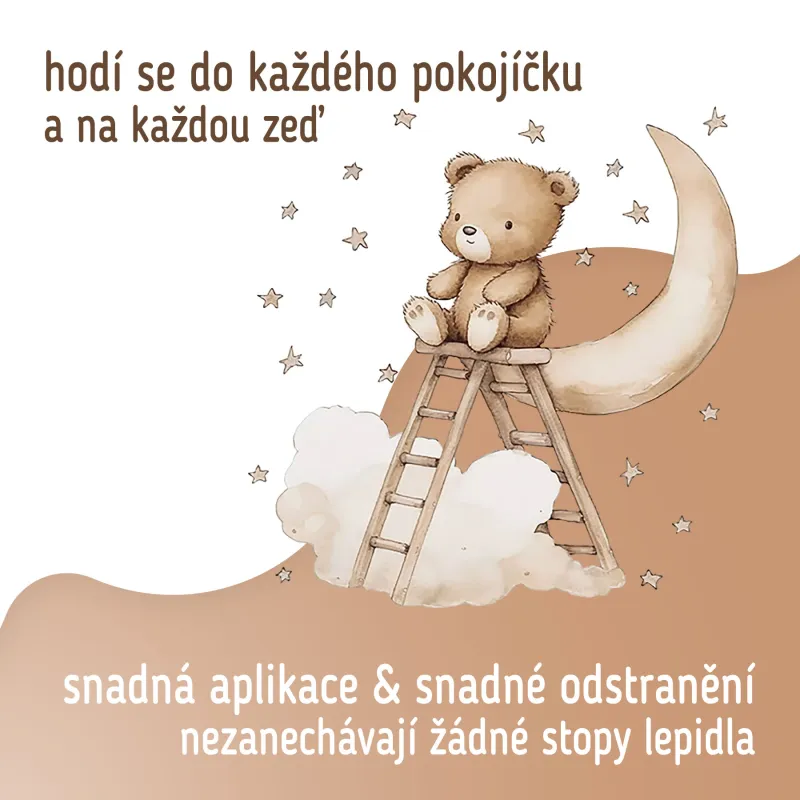 Sipo Nástěnné samolepky do dětského pokoje, Teddy bear on a ladder