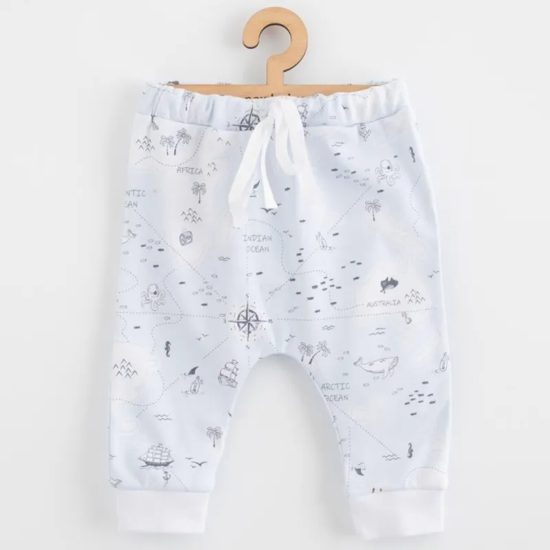 New Baby Dětské bavlněné kalhoty Jogger For Babies ocean