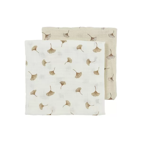 Meyco Mušelínové pleny Ginkgo 70x70 cm 2-balení - Off white/soft sand