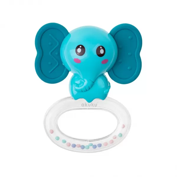 Akuku Silikonové kousátko s chrastítkem Slon