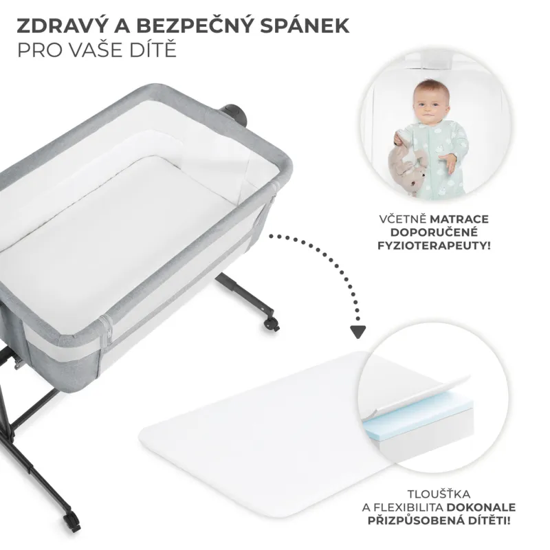 KINDERKRAFT Postýlka dětská polohovatelná Nestee Up2