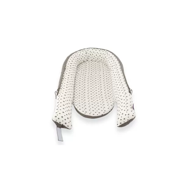 TRÄUMELAND Hnízdečko Premium Weiß mit grauen Sternen