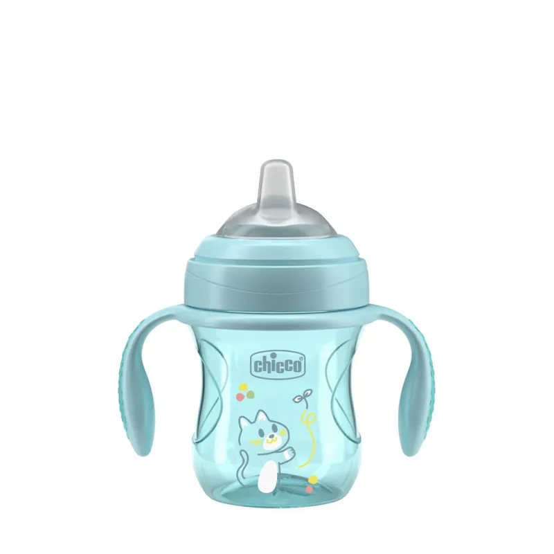 CHICCO Hrneček Transition učicí s držadly teal, 4m+