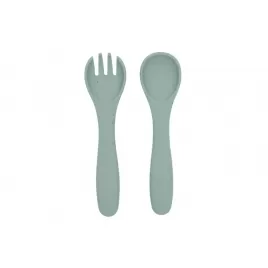 KikkaBoo Příbor 2-dílný Platinum Silicone