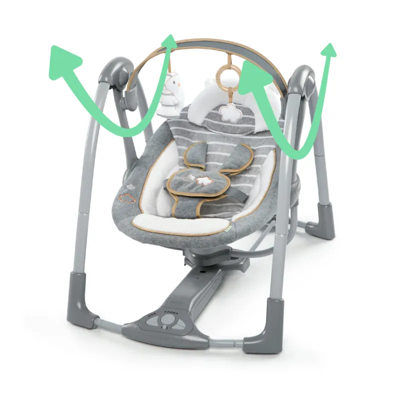 INGENUITY Houpačka konvertibilní cestovní s melodií Bella Teddy™ 0m+ do 9kg
