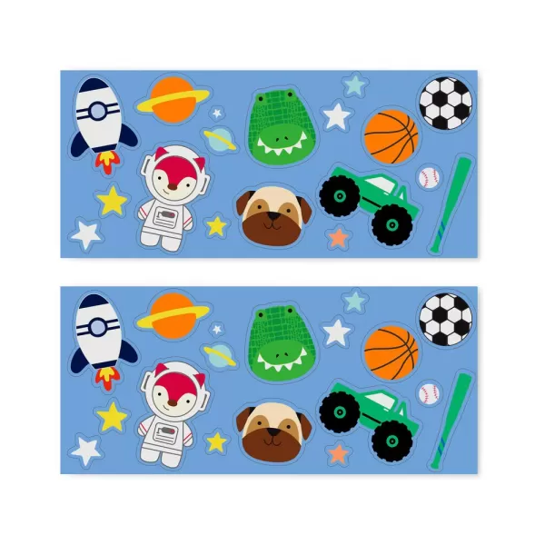 SKIP HOP Láhev se slámkou nerezová s nálepkami canteen 380 ml, 4r+