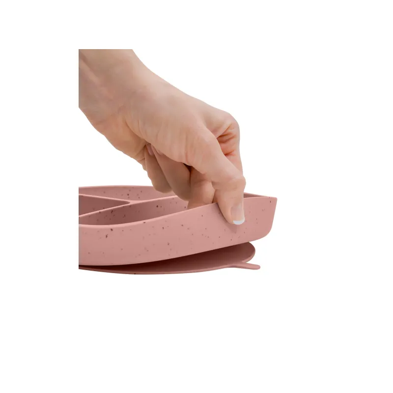 KikkaBoo Talíř dělený s přísavkou Platinum Silicone