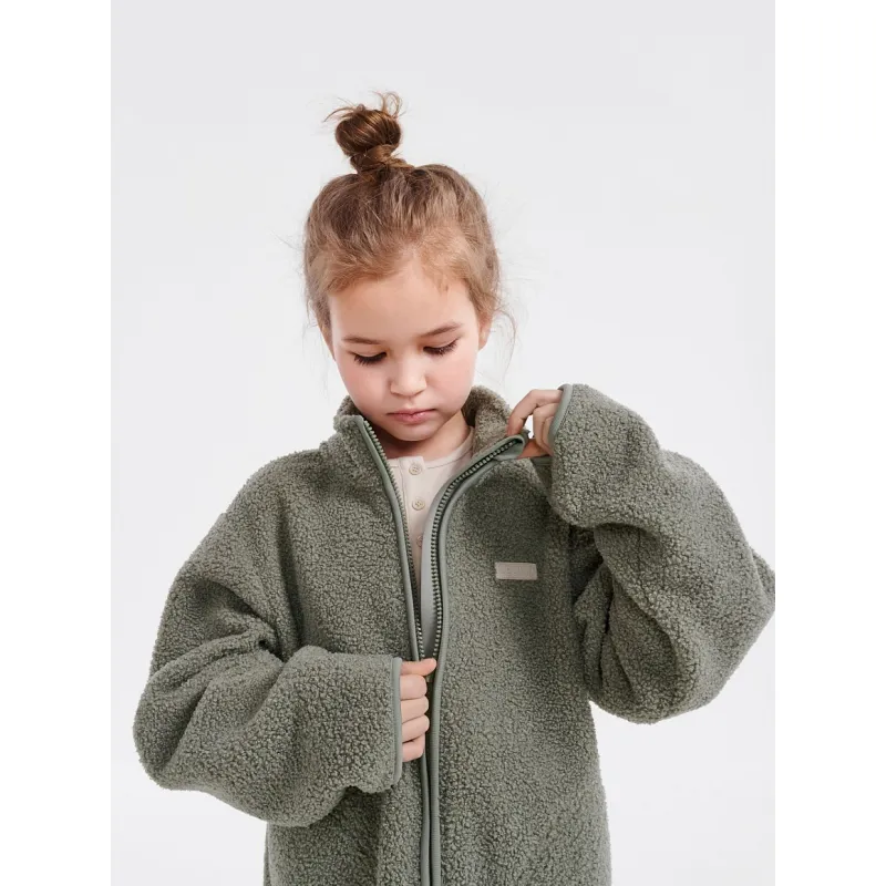 LEOKID Fleecová bunda Theo Vetiver Green vel. 116