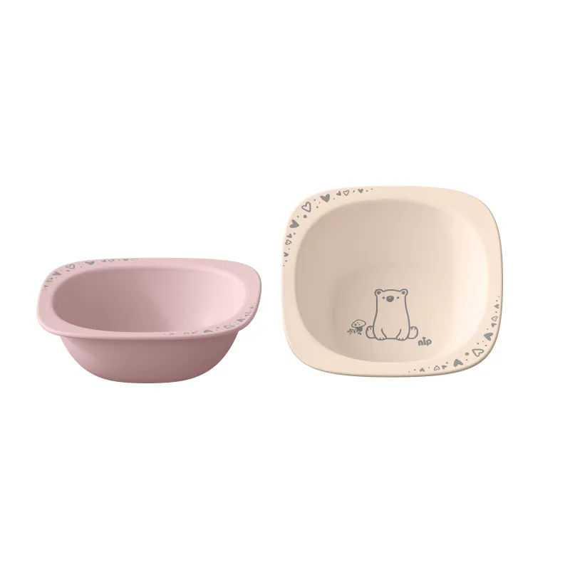 NIP NATURE line miska, 4m+, 2ks, pink