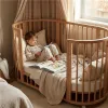 New Baby Dětská rostoucí postýlka 3v1 oválná + matrace kašmírová