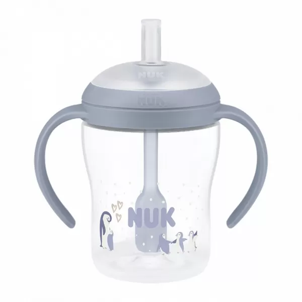 Nuk Kojenecká láhev Perfect Match na učení s brčkem PENGUIN 150 ml