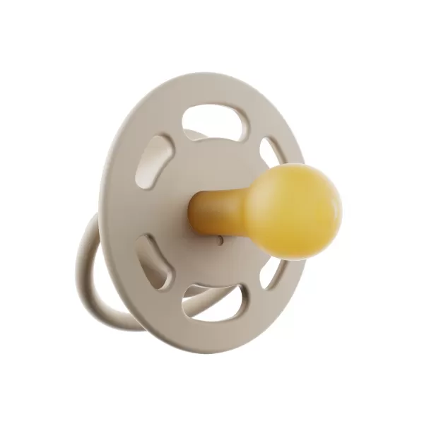 NIP CHERRY NATURE line šidítko, kaučuk,velikost 1 (0-6m), 2ks, green/brown